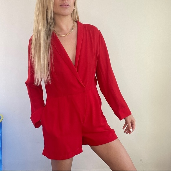 Red Long Sleeve Romper - Picture 8 of 8